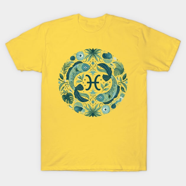 "Cosmic Serenity: Pisces Reverie"- Zodiac Horoscope Star Signs T-Shirt by stickercuffs